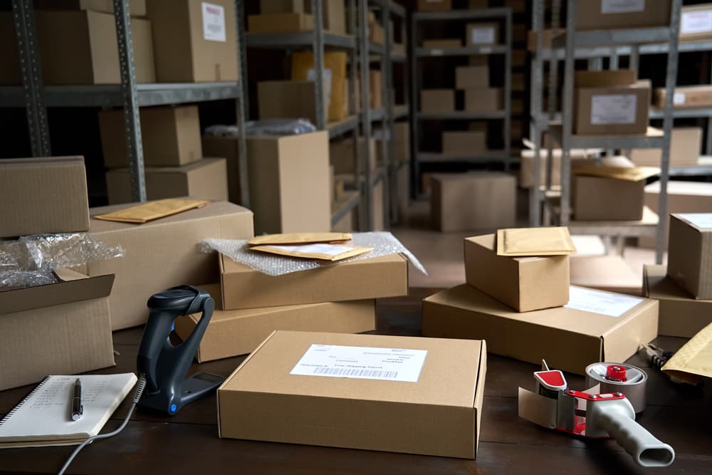 Team working on packaging